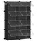 8 Cube Shoe Rack with Door, Holds 32 Pairs of Shoes, 8 Tier Shoe Storage Cabinet for Closet, Shoe Organizer Steel Structure, Plastic Panel Black, Easy to Assemble, for Entryway, Hallway